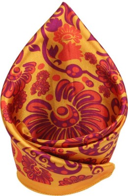 

His Honour Printed Micro Polyester Pocket Square, Yellow