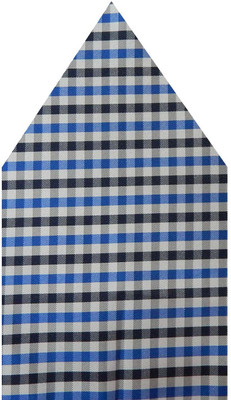 

Navaksha Checkered Microfibre Pocket Square, Blue