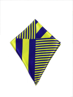 

Blacksmithh European Yellow Geometric Print Satin Pocket Square, Red
