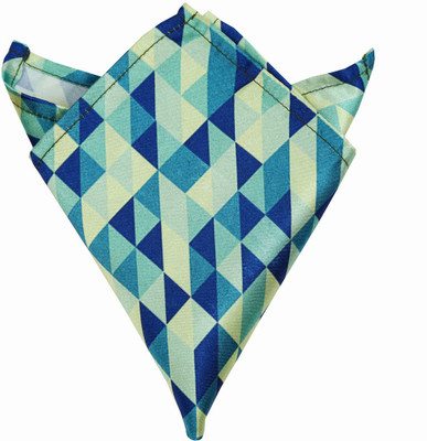 

Blacksmithh Abstract Blue Printed Design Geometric Print Satin Pocket Square