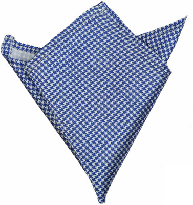 

Blacksmithh Geometric Print Satin Pocket Square, Blue;white