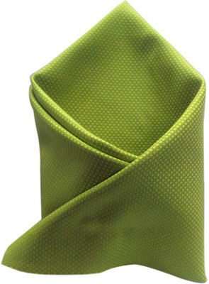 

Blacksmithh Self Design Cotton Pocket Square, Lime green