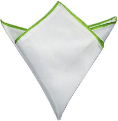 

Blacksmithh Swan Tipped Applegreen Solid Satin Pocket Square, Green