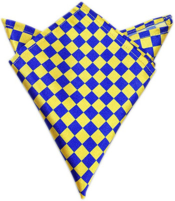 

Blacksmithh Flags Yellow Checkered Satin Pocket Square, Red