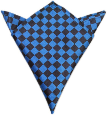 

Blacksmithh Flags Blue Checkered Satin Pocket Square, Red