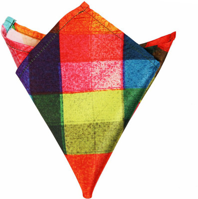 

Blacksmithh Multi Water Checks Printed Design Checkered Satin Pocket Square, Multicolor