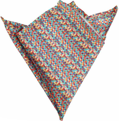 

Blacksmithh Geometric Print Satin Pocket Square, Multicolor