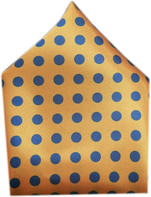 

Blacksmithh Polka Print Satin Pocket Square, Blue;yellow