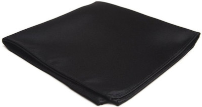 

His Honour Solid Cotton Pocket Square, Black
