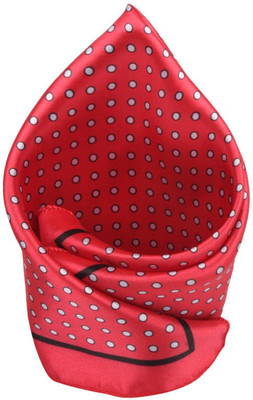 

His Honour Polka Print Micro Polyester Pocket Square, Red