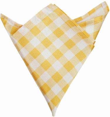 

Blacksmithh Yellow Checks Printed Design Checkered Satin Pocket Square