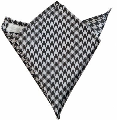 

Blacksmithh Geometric Print Satin Pocket Square, Black;grey