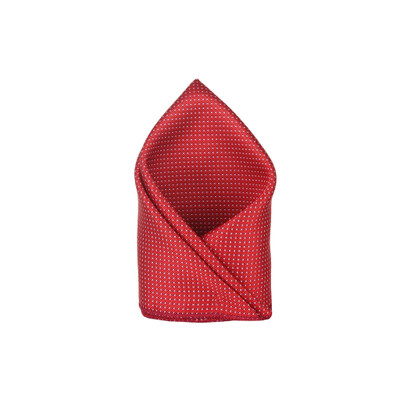 

His Honour Self Design Cotton Pocket Square, Red