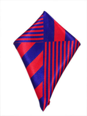 

Blacksmithh European Red Geometric Print Satin Pocket Square, White