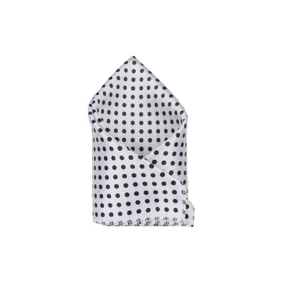 

His Honour Polka Print Micro Polyester Pocket Square, White