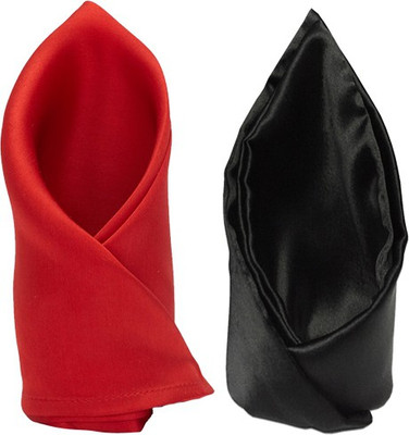 

Chooz Designer Studio Solid Satin Pocket Square, Black;red