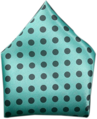 

Blacksmithh Polka Print Satin Pocket Square, Black;green