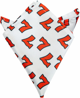 Blacksmithh Graphic Print Satin Pocket Square, Red;white