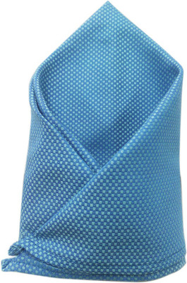 

Blacksmithh Self Design Cotton Pocket Square, Blue jewel
