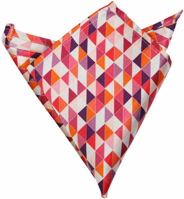 

Blacksmithh Abstract Pink Printed Design Geometric Print Satin Pocket Square
