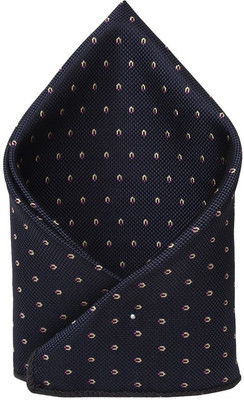 

His Honour Self Design Cotton Pocket Square, Dark grey