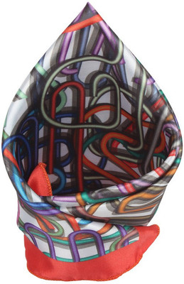 

His Honour Printed Micro Polyester Pocket Square, Multicolor