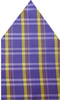 Navaksha Checkered Microfibre Pocket Square, Purple