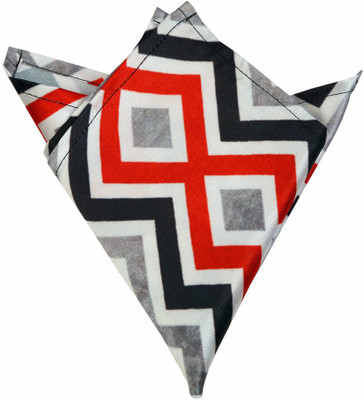

Blacksmithh Geometric Print Satin Pocket Square, Red