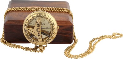Artshai Sundial Artshai2085 Anique Look Brass Pocket Watch Chain   Watches  (Artshai)