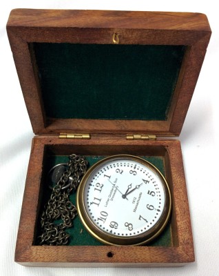 Artshai White Dial With Sheesham Box 2160 Anique Look Brass Pocket Watch Chain   Watches  (Artshai)