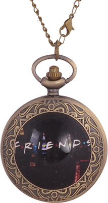 

24x7 eMall FRIENDS PREMIUM PENDANT 45 mm with Chain 80 cms Antique finish Bronze Pocket Watch Chain