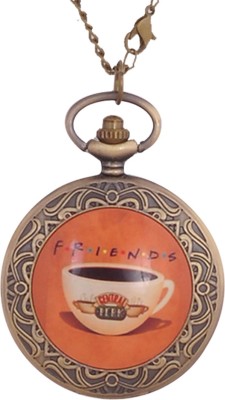 24x7 eMall CENTRAL PERK FRIENDS PENDANT 45 mm with Chain 80 cms F.R.I.E.N.D.S. Antique finish Bronze Pocket Watch Chain   Watches  (24x7 eMall)