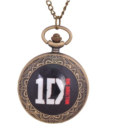 24x7 eMall ONE DIRECTION LOGO PREMIUM PENDANT 4.5 cms0 1D with Chain 80 cms Antique Finish Bronze Pocket Watch Chain   Watches  (24x7 eMall)