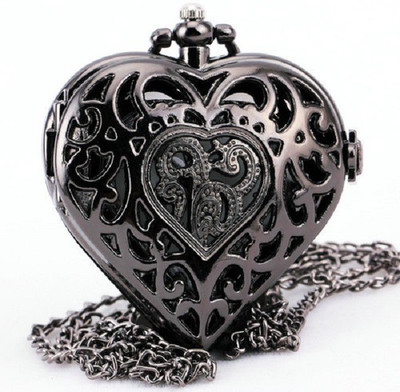 

Picket Fence Black Heart PW024 Bronze Alloy Pocket Watch Chain
