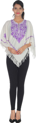 

Quetzal Woolen Poncho, Blue;white