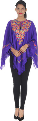 

Quetzal Woolen Poncho, Purple