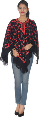 

Quetzal Woolen Poncho, Black;pink