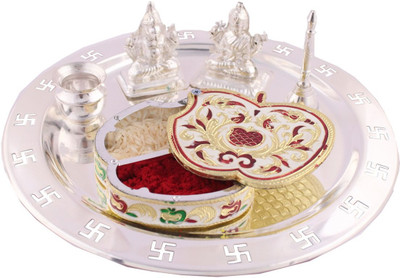 

G S Museum Silver Plated, Wooden(6 Pieces, Silver, Multicolor)