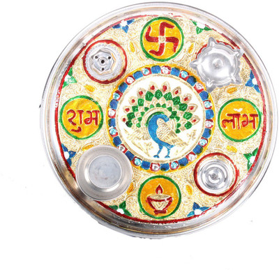 

Apkamart Minakari Decorated Plate 9 Inch with Diya Steel(1 Pieces, Multicolor)