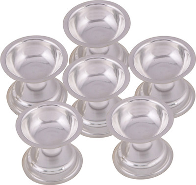 

G S Museum Silver Plated (Pack of 6) Table Diya Set