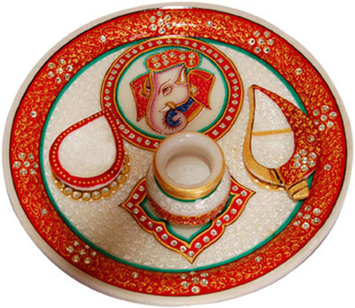 

Shreeng Gold Work Marble Thali : Pooja Thali Marble(1 Pieces, Multicolor)