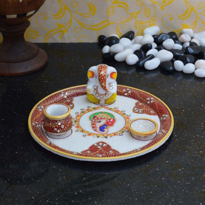 

eCraftIndia Lord Ganesha Marble(4 Pieces, Multicolor)