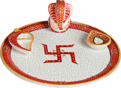 50% OFF on Aapno Rajasthan Ganapati Marble Thali with Emboss Work Marble(4 Pieces, Multicolor) 50% OFF on Aapno Rajasthan Ganapati Marble Thali with Emboss Work Marble(4 Pieces, Multicolor)