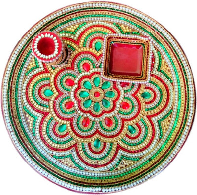 

Divine Temples Rakhi Pooja Thali Steel(3 Pieces, Multicolor)