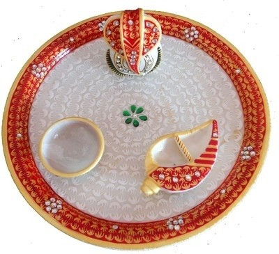 

Traditional Rajasthan Ganesh and Sindoor Chopra Marble(4 Pieces, Multicolor)