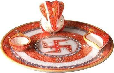 

Traditional Rajasthan Ganesh and Sindoor Chopra Marble(4 Pieces, Multicolor)