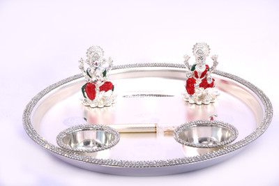 

Ojas Diamond Laxmi Ganesh Silver Plated(6 Pieces, Silver)
