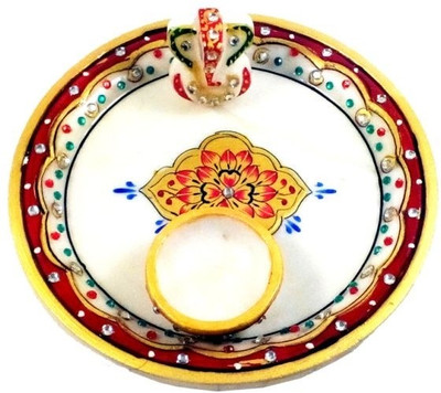 

Chitra Handicraft Marble Pooja Thali Marble(1 Pieces, Multicolor)