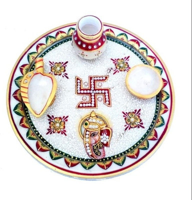 

Chitra Handicraft Marble Pooja Thali Marble(1 Pieces, Multicolor)