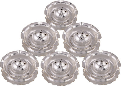 

G S Museum Silver Plated (Pack of 6) Table Diya Set